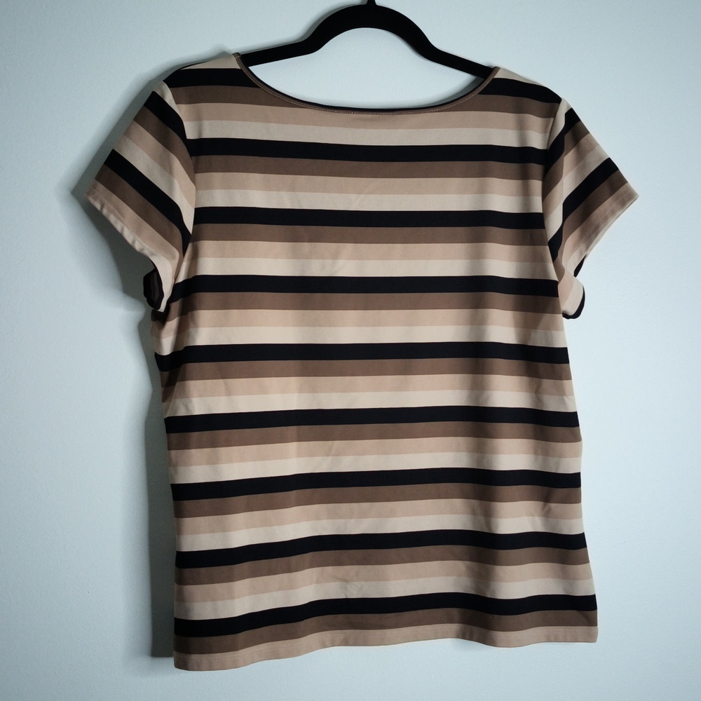 Apostrophe striped short sleeve top